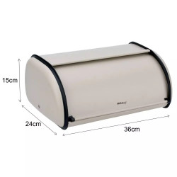 Κουτί ψωμιού Kinghoff KH 1754, 15x24x36 cm, Ομαλό άνοιγμα και κλείσιμο, Ατσάλι, Μπεζ