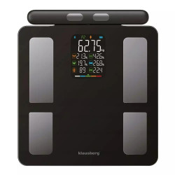 Klausberg KB 7856, Μέχρι 180 κιλά, Bluetooth, Android/iOS, οθόνη LCD, 14 τιμές σώματος, Μαύρο