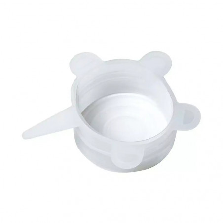 Σετ 6 καπακιών σιλικόνης Kinghoff KH 1902, -40 έως 230°C, Στεγανή και αεροστεγής εφαρμογή, Επαναχρησιμοποιήσιμο, Γενικής χρήσης, Διαφανές