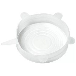 Σετ 6 καπακιών σιλικόνης Kinghoff KH 1902, -40 έως 230°C, Στεγανή και αεροστεγής εφαρμογή, Επαναχρησιμοποιήσιμο, Γενικής χρήσης, Διαφανές