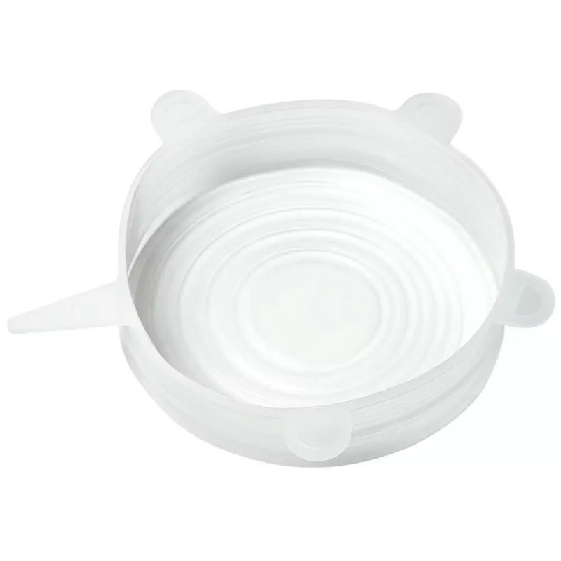 Σετ 6 καπακιών σιλικόνης Kinghoff KH 1902, -40 έως 230°C, Στεγανή και αεροστεγής εφαρμογή, Επαναχρησιμοποιήσιμο, Γενικής χρήσης, Διαφανές