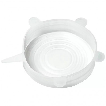 Σετ 6 καπακιών σιλικόνης Kinghoff KH 1902, -40 έως 230°C, Στεγανή και αεροστεγής εφαρμογή, Επαναχρησιμοποιήσιμο, Γενικής χρήσης, Διαφανές