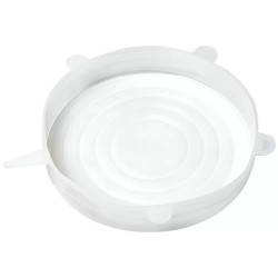 Σετ 6 καπακιών σιλικόνης Kinghoff KH 1902, -40 έως 230°C, Στεγανή και αεροστεγής εφαρμογή, Επαναχρησιμοποιήσιμο, Γενικής χρήσης, Διαφανές