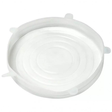 Σετ 6 καπακιών σιλικόνης Kinghoff KH 1902, -40 έως 230°C, Στεγανή και αεροστεγής εφαρμογή, Επαναχρησιμοποιήσιμο, Γενικής χρήσης, Διαφανές