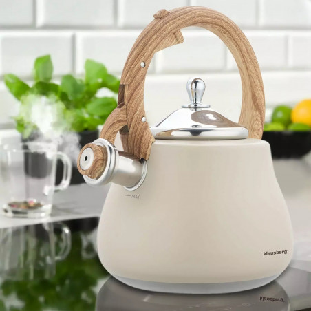Klausberg KB 7919 βραστήρας με στροβιλισμό, 2,8 l, Θερμομονωμένη λαβή, Επαγωγή, Μπεζ