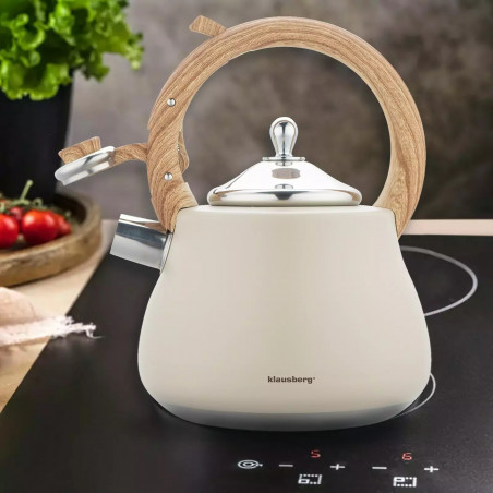 Klausberg KB 7919 βραστήρας με στροβιλισμό, 2,8 l, Θερμομονωμένη λαβή, Επαγωγή, Μπεζ