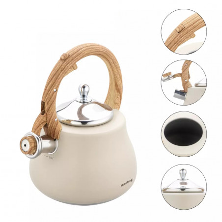 Klausberg KB 7919 βραστήρας με στροβιλισμό, 2,8 l, Θερμομονωμένη λαβή, Επαγωγή, Μπεζ