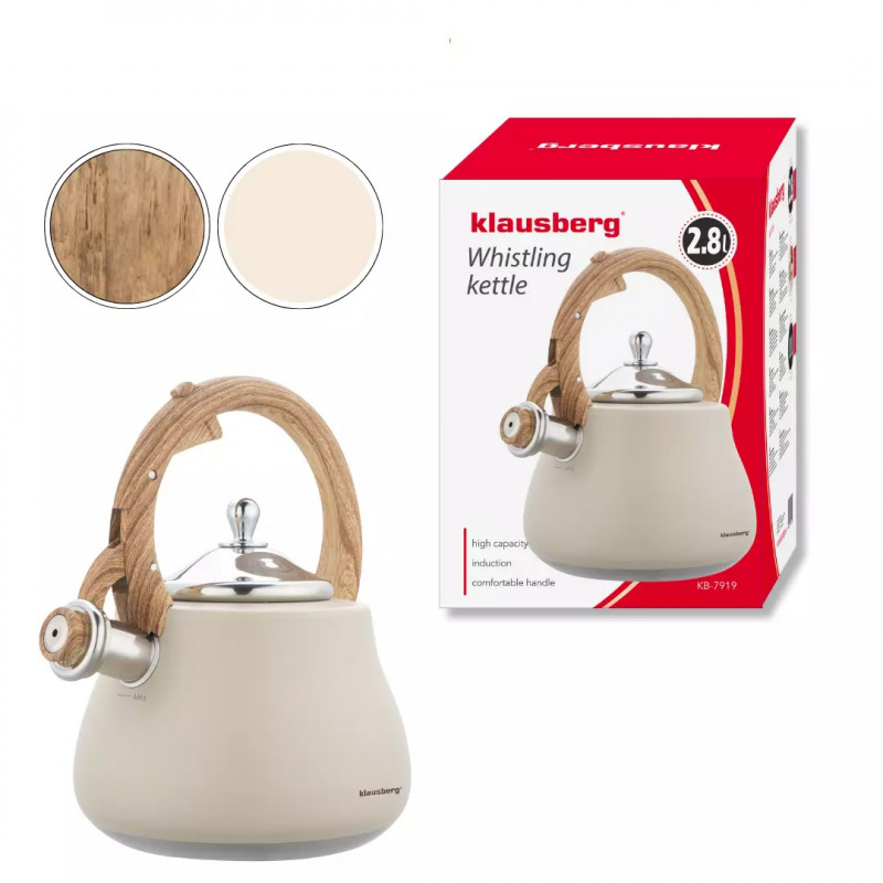 Klausberg KB 7919 βραστήρας με στροβιλισμό, 2,8 l, Θερμομονωμένη λαβή, Επαγωγή, Μπεζ