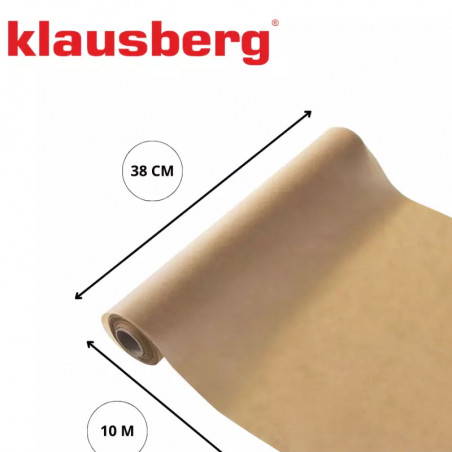 Περγαμηνή ψησίματος Klausberg KB 7902, Ρολό 10 m, 38 cm, -40 έως 230°C, γενικής χρήσης, αντικολλητικό, καφέ