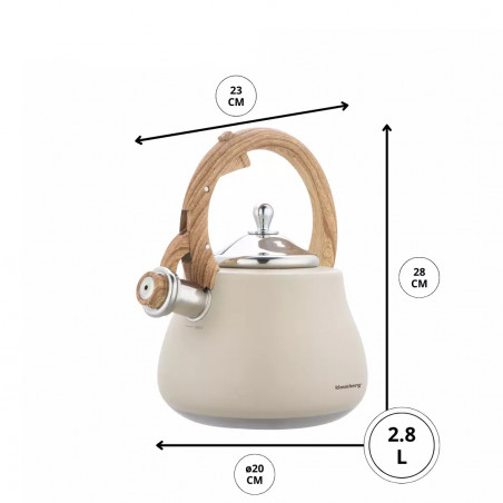 Klausberg KB 7919 βραστήρας με στροβιλισμό, 2,8 l, Θερμομονωμένη λαβή, Επαγωγή, Μπεζ