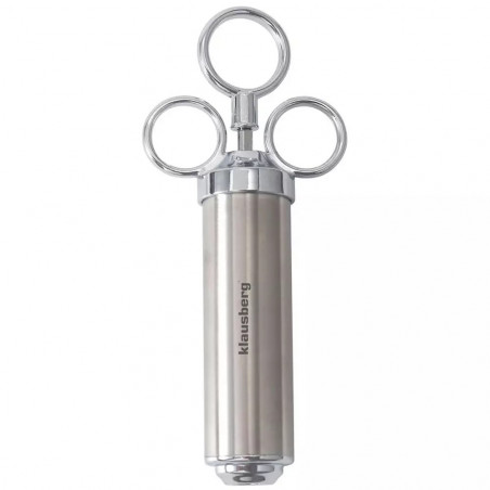 Σύριγγα μαριναρίσματος κρέατος Klausberg KB 7842, 60 ml, 3 βελόνες, Ανοξείδωτο ατσάλι, χωρίς BPA, Ασημί