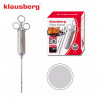 Σύριγγα μαριναρίσματος κρέατος Klausberg KB 7842, 60 ml, 3 βελόνες, Ανοξείδωτο ατσάλι, χωρίς BPA, Ασημί
