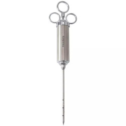Σύριγγα μαριναρίσματος κρέατος Klausberg KB 7842, 60 ml, 3 βελόνες, Ανοξείδωτο ατσάλι, χωρίς BPA, Ασημί