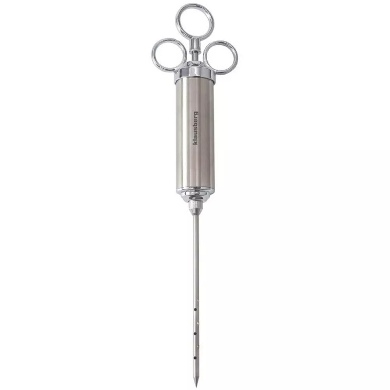 Σύριγγα μαριναρίσματος κρέατος Klausberg KB 7842, 60 ml, 3 βελόνες, Ανοξείδωτο ατσάλι, χωρίς BPA, Ασημί