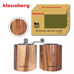 Klausberg KB 7859 Σετ μύλων πιπεριού και αλατιού, Κεραμικός μηχανισμός, Ξύλο ακακίας, Καφέ