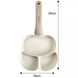 Klausberg KB 7825 τηγάνι 3 διαμερισμάτων, 19 cm, μαρμάρινο φινίρισμα, επαγωγικό, μπεζ