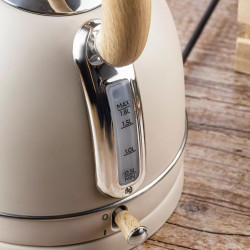Ηλεκτρικός βραστήρας με θερμόμετρο Klausberg KB 7906, 2200W, 1.8 l, Ένδειξη στάθμης νερού, Προστασία υπερθέρμανσης, Κρέμα
