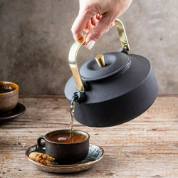 Εγχυτήρας Kinghoff KH 1935, 1 l, Προφίλ στόμιο, Χυτοσίδηρος, Εσωτερικό με εμαγιέ, Μαύρο