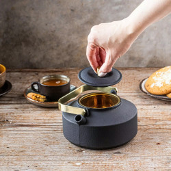 Εγχυτήρας Kinghoff KH 1935, 1 l, Προφίλ στόμιο, Χυτοσίδηρος, Εσωτερικό με εμαγιέ, Μαύρο