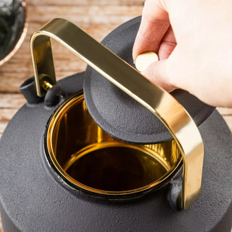 Εγχυτήρας Kinghoff KH 1935, 1 l, Προφίλ στόμιο, Χυτοσίδηρος, Εσωτερικό με εμαγιέ, Μαύρο