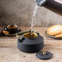 Εγχυτήρας Kinghoff KH 1935, 1 l, Προφίλ στόμιο, Χυτοσίδηρος, Εσωτερικό με εμαγιέ, Μαύρο