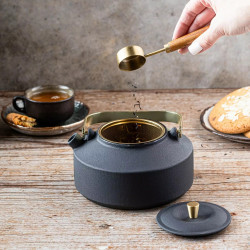 Εγχυτήρας Kinghoff KH 1935, 1 l, Προφίλ στόμιο, Χυτοσίδηρος, Εσωτερικό με εμαγιέ, Μαύρο