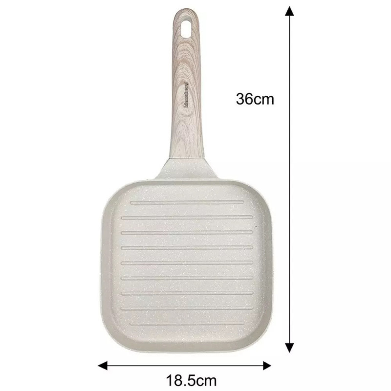 Τηγάνι ψησίματος Klausberg KB 7812, 18.5cm, Μαρμάρινο φινίρισμα, Χειρολαβή Cool touch, Επαγωγή, Μπεζ