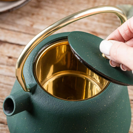 Εγχυτήριο Kinghoff KH 1933, 1 l, Προφίλ στόμιο, Χυτοσίδηρος, Εσωτερικό με εμαγιέ, Πράσινο