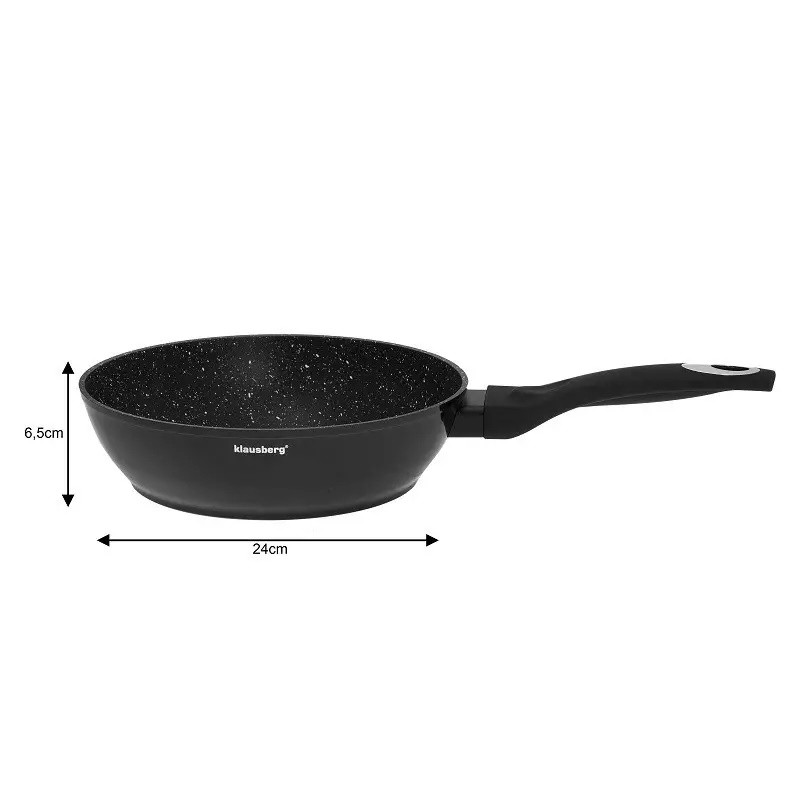 Σετ κατσαρόλες και τηγάνια Klausberg KB 7322, 15 τεμαχίων, Θερμοζεύγος, Οπή έκχυσης, Επαγωγή, Μαύρο