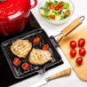 Kinghoff Grill Pan KH 1107, 26 cm, Χυτοσίδηρος, Πτυσσόμενη λαβή, Επαγωγή, Μαύρο