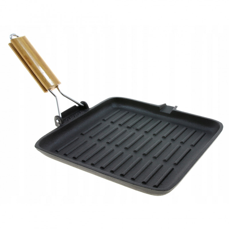 Kinghoff Grill Pan KH 1107, 26 cm, Χυτοσίδηρος, Πτυσσόμενη λαβή, Επαγωγή, Μαύρο