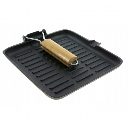 Kinghoff Grill Pan KH 1107, 26 cm, Χυτοσίδηρος, Πτυσσόμενη λαβή, Επαγωγή, Μαύρο