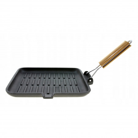 Kinghoff Grill Pan KH 1107, 26 cm, Χυτοσίδηρος, Πτυσσόμενη λαβή, Επαγωγή, Μαύρο