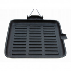 Kinghoff Grill Pan KH 1107, 26 cm, Χυτοσίδηρος, Πτυσσόμενη λαβή, Επαγωγή, Μαύρο