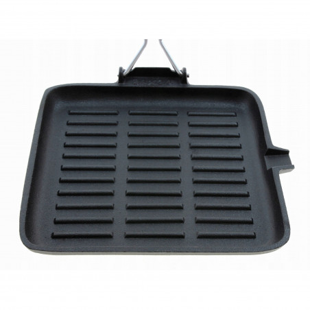 Kinghoff Grill Pan KH 1107, 26 cm, Χυτοσίδηρος, Πτυσσόμενη λαβή, Επαγωγή, Μαύρο