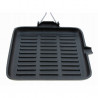 Kinghoff Grill Pan KH 1107, 26 cm, Χυτοσίδηρος, Πτυσσόμενη λαβή, Επαγωγή, Μαύρο