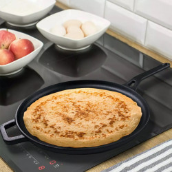 Τηγάνι για τηγανίτες Kinghoff KH 1895, 29 cm, Χυτοσίδηρος, Αντικολλητική επιφάνεια, Επαγωγή, Μαύρο