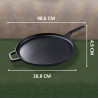 Τηγάνι για τηγανίτες Kinghoff KH 1895, 29 cm, Χυτοσίδηρος, Αντικολλητική επιφάνεια, Επαγωγή, Μαύρο