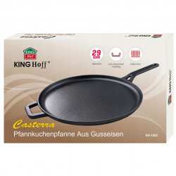 Τηγάνι για τηγανίτες Kinghoff KH 1895, 29 cm, Χυτοσίδηρος, Αντικολλητική επιφάνεια, Επαγωγή, Μαύρο