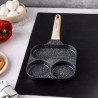 Klausberg KB 7816, 36 cm, Αντικολλητική μαρμάρινη επίστρωση, Ξύλινη λαβή, Επαγωγή, Μαύρο