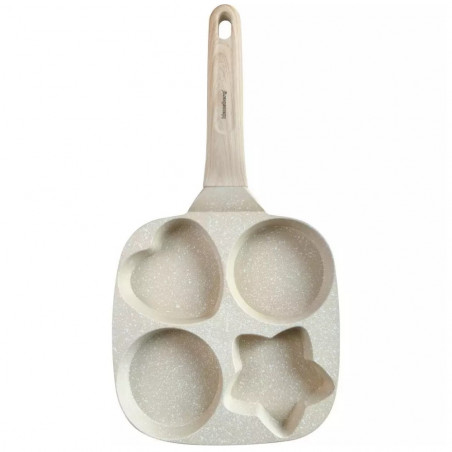 Klausberg KB 7809 τηγάνι τεσσάρων διαμερισμάτων, 19cm, Μαρμάρινη επίστρωση, Διάφορα σχήματα, Επαγωγή, Μπεζ