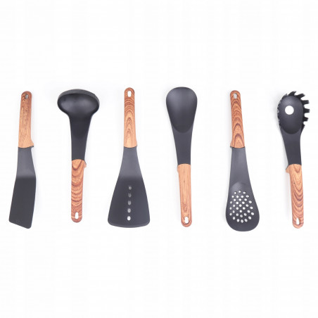 Σετ συσκευών κουζίνας με παράδοση Royalty Line RL-U03, 7 μέρη, Πολυπροπυλένιο, Μέχρι 210C, Χωρίς PFOA, Μαύρο