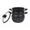 Ατμομάγειρας Royalty Line RL-CP6LM, 20 cm, 6 λίτρα, 3 τεμάχια, μαρμάρινο φινίρισμα, επαγωγή, Μαύρο