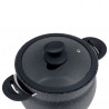 Ατμομάγειρας Royalty Line RL-CP6LM, 20 cm, 6 λίτρα, 3 τεμάχια, μαρμάρινο φινίρισμα, επαγωγή, Μαύρο
