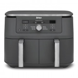 Διπλή φριτέζα με ζεστό αέρα Ninja DZ400EU, 9,5 l, 6 προγράμματα, Χρονοδιακόπτης, Ανεξάρτητες ζώνες, Γκρι