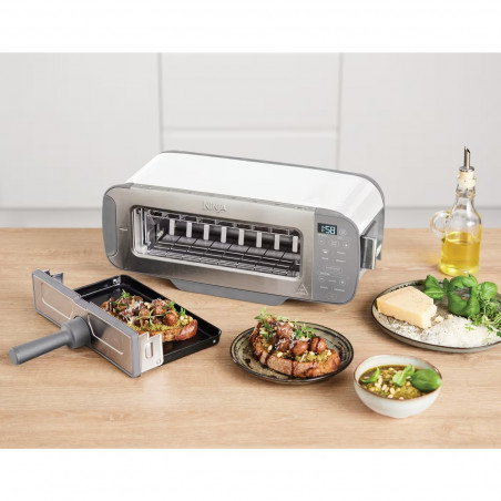 Τοστιέρα Ninja 3σε1 ST200EUWH, 2400W, 7 προγράμματα, ρύθμιση θερμοκρασίας, ψησταριά, απόψυξη, αναθέρμανση, οριζόντια λειτουργία, λευκό