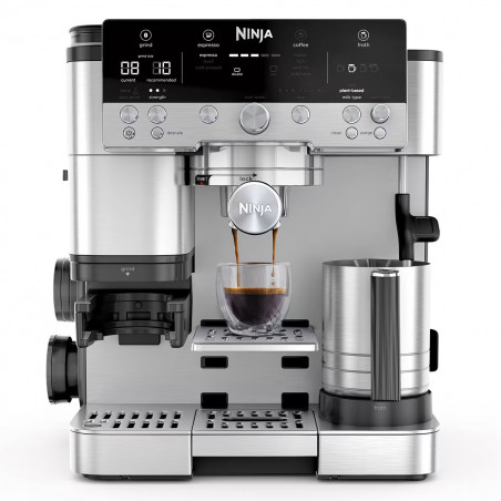 3σε1 Ninja Luxe Café Premier ES601EU, 1650W, 15 bar, 2 λίτρα, Barista Assist, Λειτουργία καμένου νερού, 4 λειτουργίες, 3 ρυθμίσεις θερμοκρασίας, Inox/cherryn