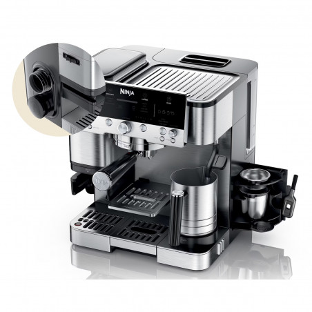 3σε1 Ninja Luxe Café Premier ES601EU, 1650W, 15 bar, 2 λίτρα, Barista Assist, Λειτουργία καμένου νερού, 4 λειτουργίες, 3 ρυθμίσεις θερμοκρασίας, Inox/cherryn
