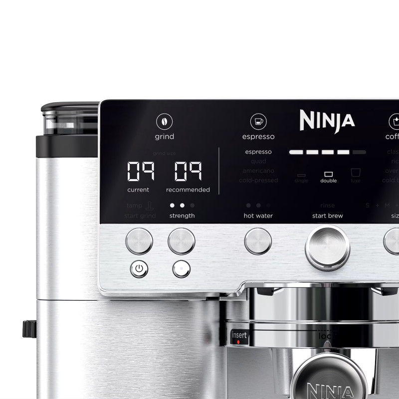 3σε1 Ninja Luxe Café Premier ES601EU, 1650W, 15 bar, 2 λίτρα, Barista Assist, Λειτουργία καμένου νερού, 4 λειτουργίες, 3 ρυθμίσεις θερμοκρασίας, Inox/cherryn