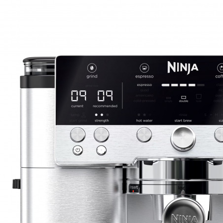 3σε1 Ninja Luxe Café Premier ES601EU, 1650W, 15 bar, 2 λίτρα, Barista Assist, Λειτουργία καμένου νερού, 4 λειτουργίες, 3 ρυθμίσεις θερμοκρασίας, Inox/cherryn